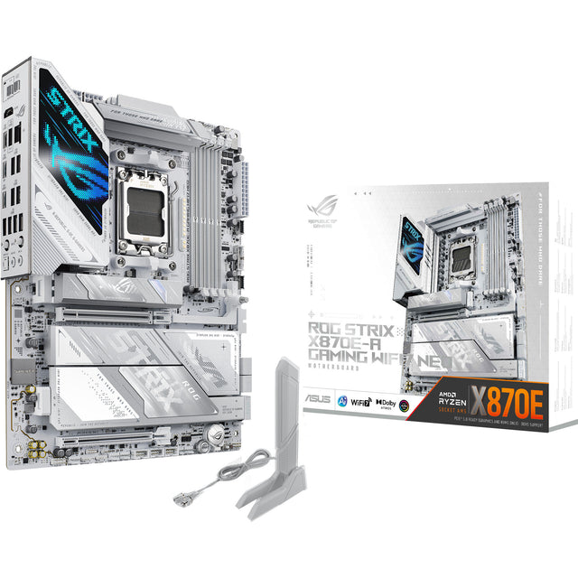 Asus rog strix x870e-a gaming wifi7 neo socket am5 moederbord (wit, raid, 5 gb-lan, wi-fi 7, bt 5.4, sound, atx)