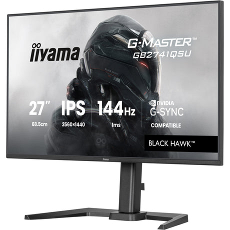 Iiyama g-master black hawk gb2741qsu-b1 27 gaming monitor (zwart, 1x displayport, 1x hdmi, 2x usb-a, 144 hz)