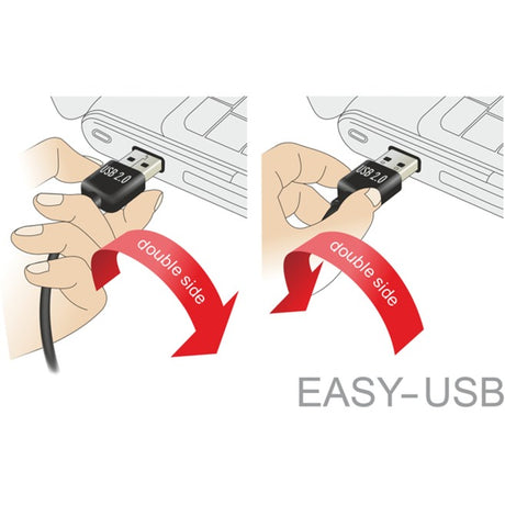 Delock usb2.0 a 90° > usb micro-b kabel (zwart, 5 meter)