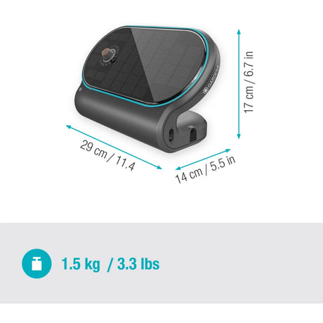 Gardena aquabloom set l voor bewatering op zonne-energie besproeiingscomputer (grijs turquoise, automatisch besproeiingssysteem, accu inbegrepen)