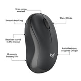 Logitech mk295 silent wireless keyboard and mouse combo desktopset (zwart, us-international lay-out (qwerty), 100%)
