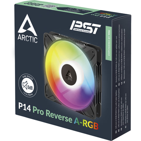Arctic p14 pro reverse a-rgb case fan (zwart, 140 x 140 x 30 mm, pwm)