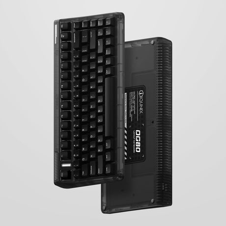 Iqunix og80 dark side wireless mechanical keyboard (zwart, us lay-out (qwerty), cherry mx blue, 80% (tkl), rgb leds, hot-swappable, pbt, 2.4ghz | bluetooth 5.1 | usb-c)