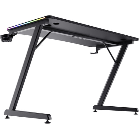 Trust gxt 709 luminus rgb-gamingbureau gaming desk (zwart)