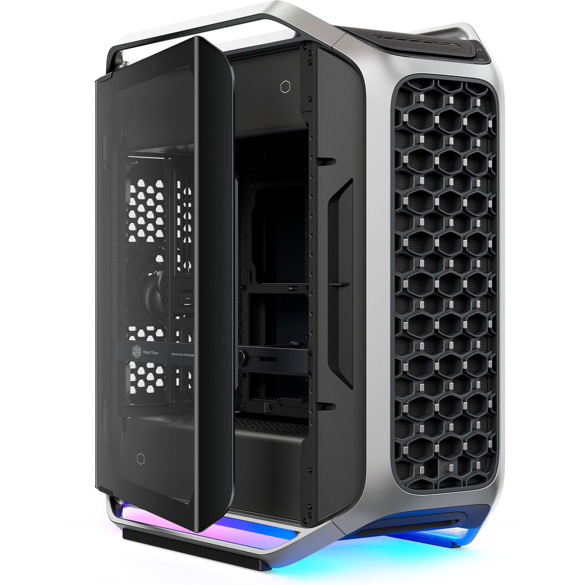 Cooler master cosmos alpha big tower behuizing (zwart zilver | 4x usb-a | 2x usb-c | rgb | tempered glass)