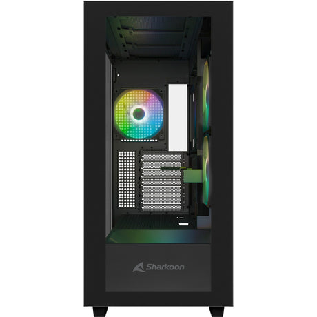 Sharkoon rebel c60 rgb midi tower behuizing (zwart | 2x usb-a | 1x usb-c | rgb | tempered glass)