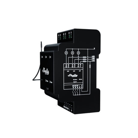 Shelly qubino wave pro 3 schakelaar (zwart, z-wave s800)
