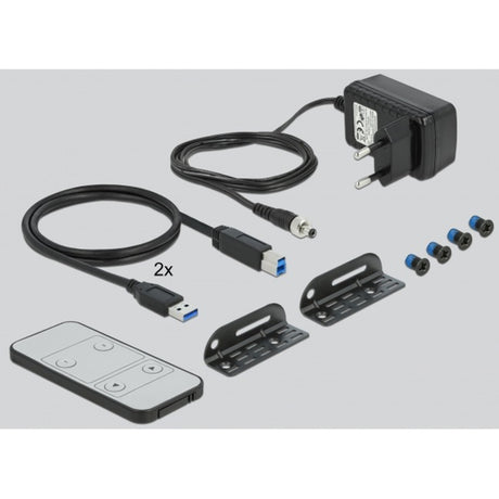 Delock hdmi kvm-switch (zwart, 4k 60 hz, usb 3.0, audio)