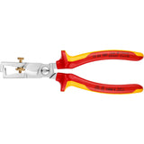 Knipex striptang strix 13 66 180 vde (rood geel, lengte 180mm, met kartelschroef)