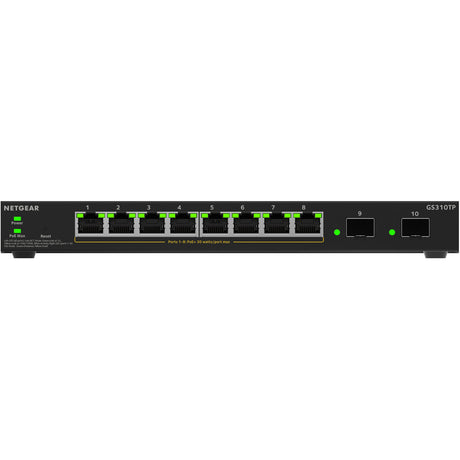 Netgear gs310tpv2 switch (zwart, 55w poe budget)