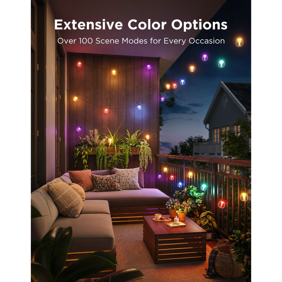 Govee outdoor clear bulb string lights slimme buitenverlichting rgbww matter