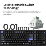 Keychron q5 he 8k magnetic switch keyboard (wit, us lay-out (qwerty), ultra-fast lime, 96%, rgb leds, osa double-shot pbt, hot swap, knob)