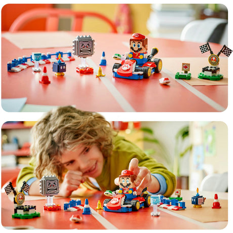 Lego super mario - mario kart - interactieve mario en standaardkart constructiespeelgoed (72043)