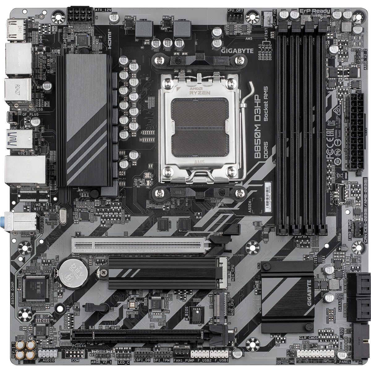 Gigabyte b850m d3hp socket am5 moederbord (raid, gb-lan, sound, µatx)