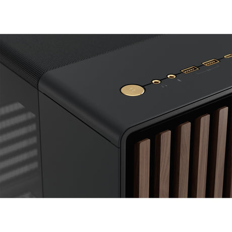 Fractal design north midi tower behuizing (zwart houtkleur | 2x usb-a | 1x usb-c | tempered glass)