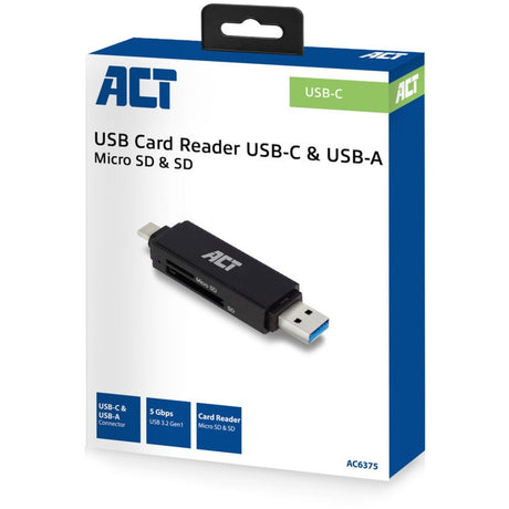 Act connectivity usb-c usb-a kaartlezer, sd micro sd (zwart)
