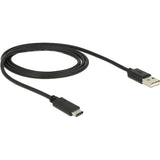 Delock usb-c 2.0 > usb-a kabel (zwart, 1 meter)