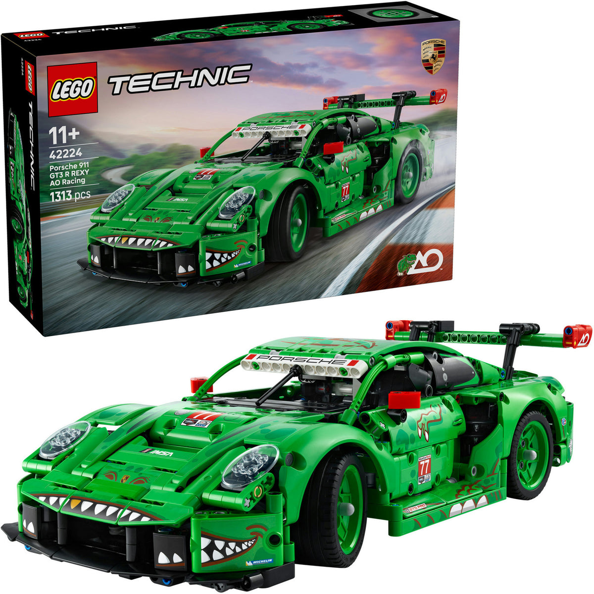 Lego technic 42224 porsche 911 gt3 r rexy ao racing auto