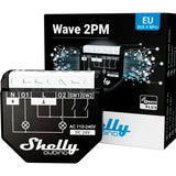 Shelly qubino wave 2pm relais (zwart, 2-kanaals, z-wave)