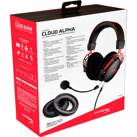 Hyperx cloud alpha pro over-ear gaming headset (zwart rood, pc, playstation 4, xbox one)