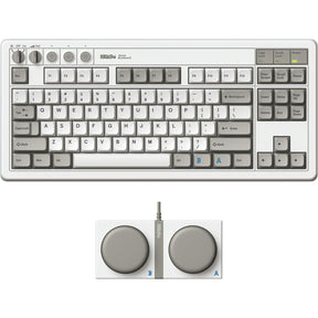 8bitdo retro mechanical keyboard m edition (grijs, us lay-out (qwerty), kailh box white, 80% (tkl), bluetooth low energy, wireless 2.4g, usb)