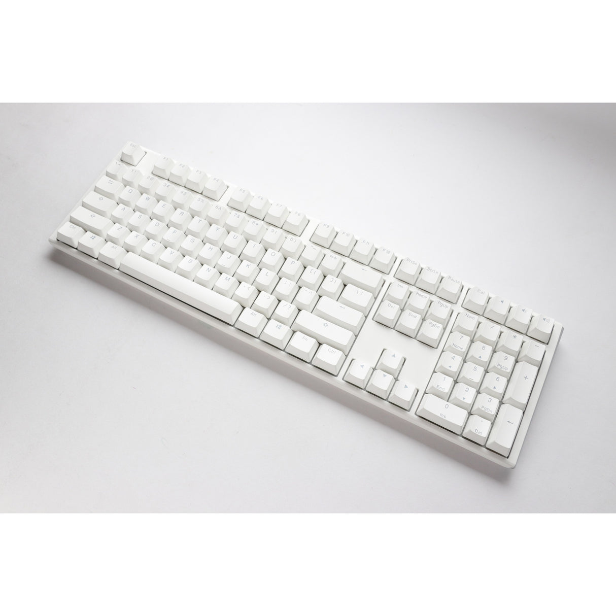 Ducky one 3 classic pure white rgb mechanisch toetsenbord (wit, us lay-out (qwerty), cherry mx speed silver, 100%, rgb led, double-shot pbt, hot-swappable, quack mechanics)