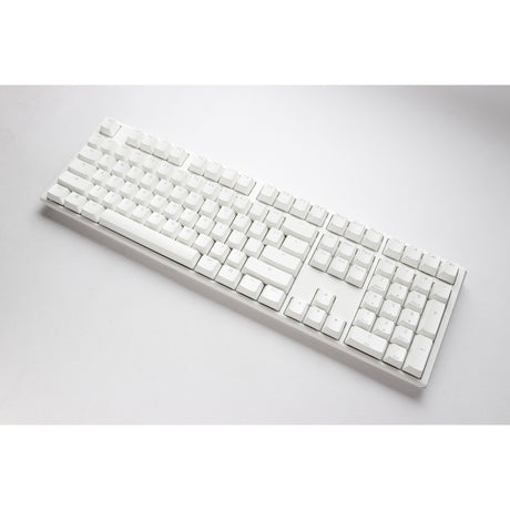 Ducky one 3 classic pure white rgb mechanisch toetsenbord (wit, us lay-out (qwerty), cherry mx speed silver, 100%, rgb led, double-shot pbt, hot-swappable, quack mechanics)