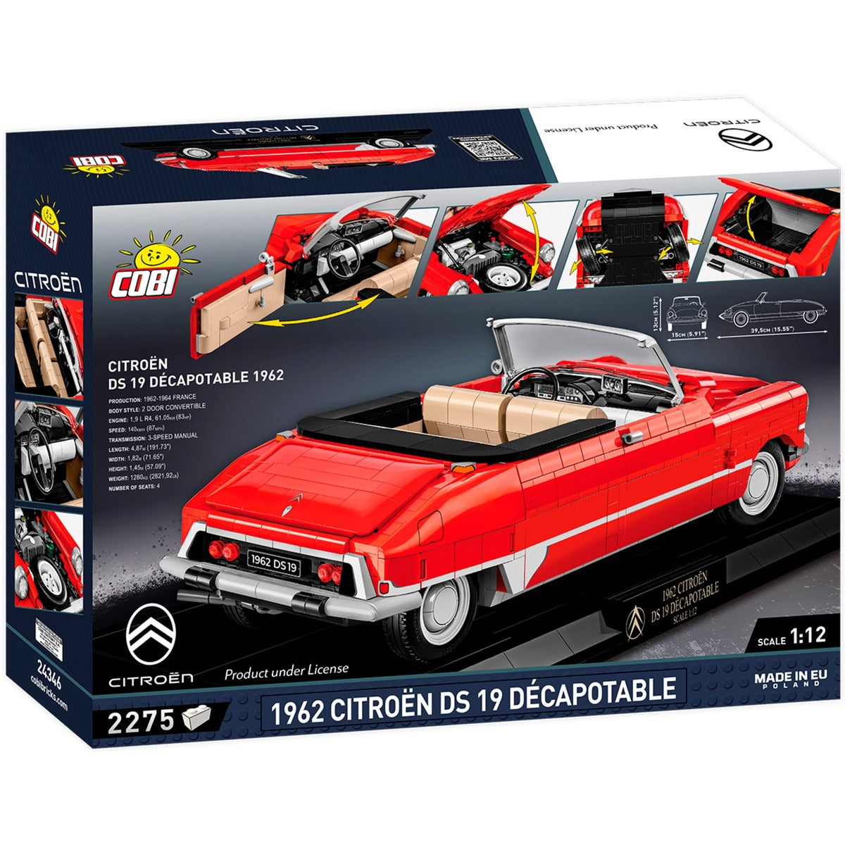 Cobi citroen ds 19 décapotable 1962 - executive edition constructiespeelgoed (24346)