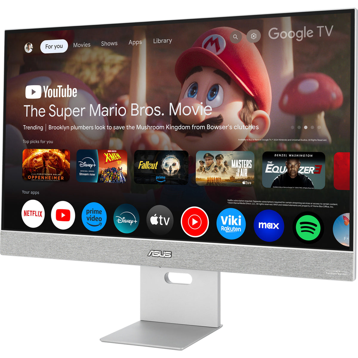 Asus zenscreen smart monitor ms32uc 31.5 4k ultra hd (grijs, 1x displayport, 1x hdmi, 1x usb-c, 2x usb-a, wi-fi)