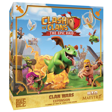 Asmodee clash of clans: the epic raid - clan wars expansion bordspel (engels, 2 - 6 spelers, 45 - 90 minuten, vanaf 12 jaar, uitbreiding)