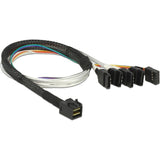 Delock cable mini sas hd sff-8643 > 4 x sata 7 pin, 0,5m kabel (83315, + sideband)