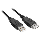 Sharkoon usb 2.0 verlengkabel (zwart, 2 meter, dubbele afscherming)
