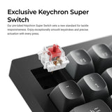 Keychron v1w-d4 8k qmk wired custom mechanical keyboard (zwart, us lay-out (qwerty), super banana, 75%, rgb leds, double-shot pbt, hot swap, 8k, knop)