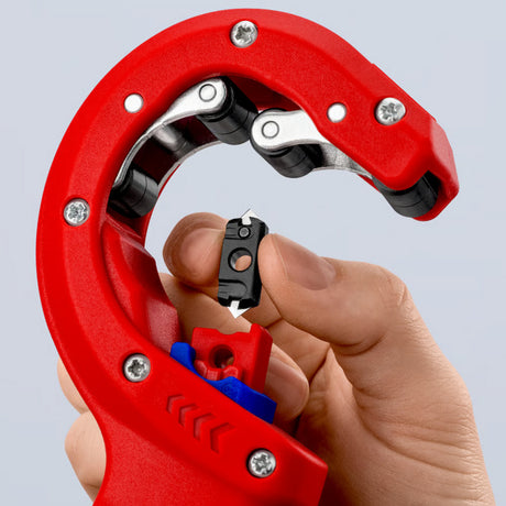 Knipex dpt50 buizensnijder voor dikwandige kunststof buizen ook kerngeschuimd snijden - capaciteit 32 - 50 mm - 202 mm - 90 23 02 bk