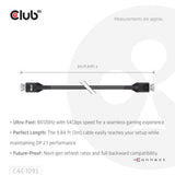 Club 3d gecertificeerde displayport 2.1 kabel (zwart, 3 meter, 8k)