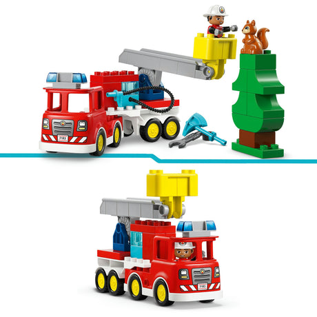 Lego duplo brandweertruck met slang en brandweerman educatief speelgoed voor kinderen 10473