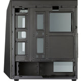 Aerocool shard midi tower behuizing (zwart | 3x usb-a | rgb | window)