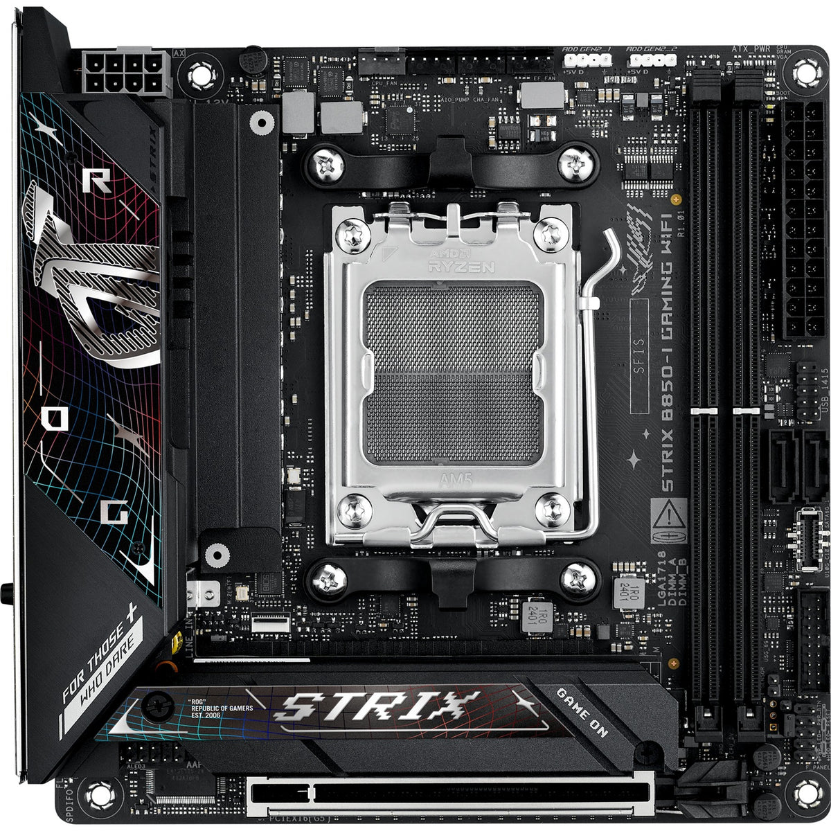 Asus rog strix b850-i gaming wifi socket am5 moederbord (2.5gb-lan, wi-fi 7, bt, sound, mini-itx)