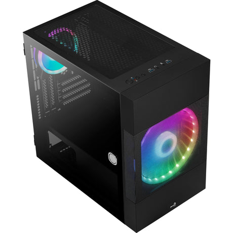 Aerocool atomic v2 mini tower behuizing (zwart | 2x usb-a | window)