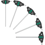 Wera 454 5 hf shk set 1 schroevendraaierset t-greep-schroevendraaier hex-plus met vasthoudfunctie (zwart groen, 5‑delig)
