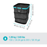 Gardena tuinafvalzak pop-up rechthoekig, maat m (zwart turquoise, tot 130 liter)