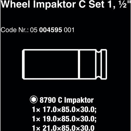 Wera wheel impactor c set 1 dopsleutel (3-delig, met velgbescherming)