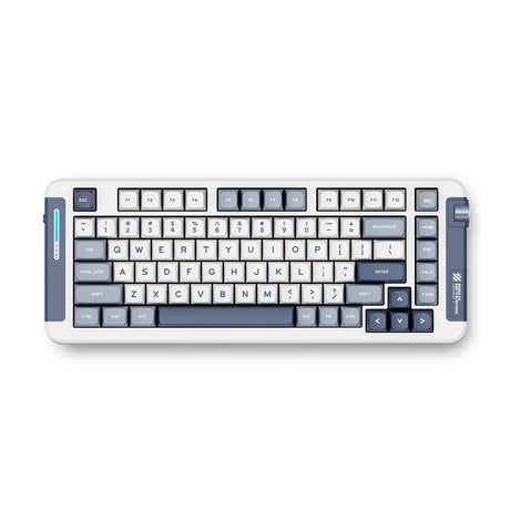 Mchose x75 navy blue hyacinth wireless gasket mount mechanical rgb toetsenbord (wit, us lay-out (qwerty), ktt hyacinth, 75%, rgb, hot swap, double-shot pbt, draadloos | bluetooth | usb-c)