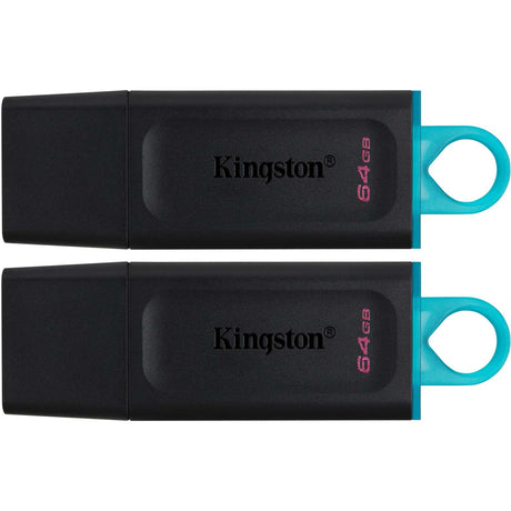 Kingston datatraveler exodia 64 gb 2 pack usb-stick (zwart turquoise, 2 stuks, dtx 64gb-2p)