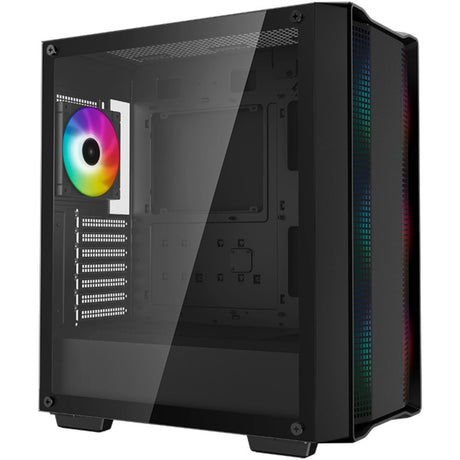 Deepcool cc560 argb v2 midi tower behuizing (zwart | 2x usb-a | rgb | tempered glass)