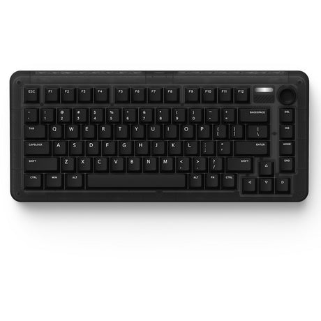 Iqunix zx75 dark side wireless mechanical keyboard (zwart, us lay-out (qwerty), cherry mx brown, 75%, rgb leds, hot-swappable, double-shot pbt, 2.4ghz | bluetooth 5.1 | usb-c)