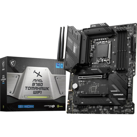 Msi mag b760 tomahawk wifi socket 1700 moederbord (zwart, raid, 2.5 gb-lan, wi-fi 6e, bt, sound, atx)