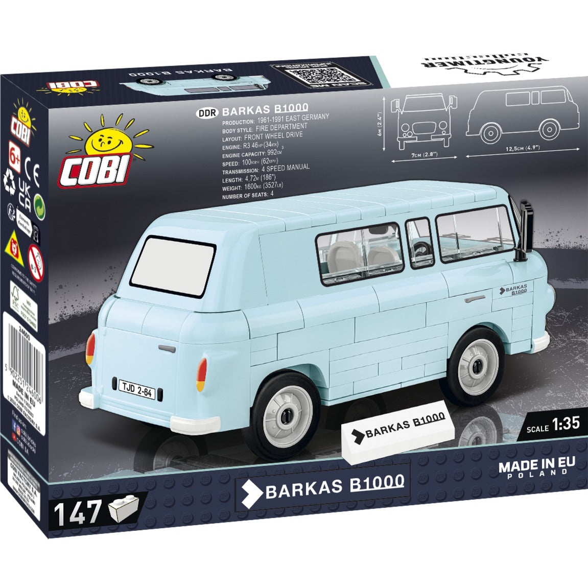 Cobi youngtimer collection - barkas b1000 constructiespeelgoed (schaal 1:35)