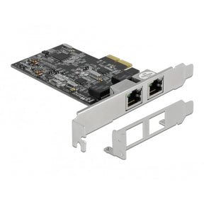 Delock pci express x2 card naar 2x rj45 2,5 gigabit lan rtl8125 netwerkadapter