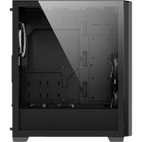 Sharkoon vs9 rgb black midi tower behuizing (zwart | 2x usb-a | 1x usb-c | rgb | tempered glass)